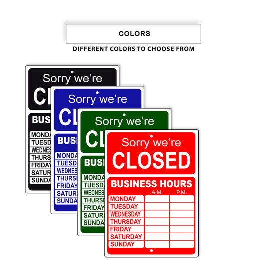 Sorry We're Closed Sign