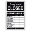 Sorry We're Closed Sign