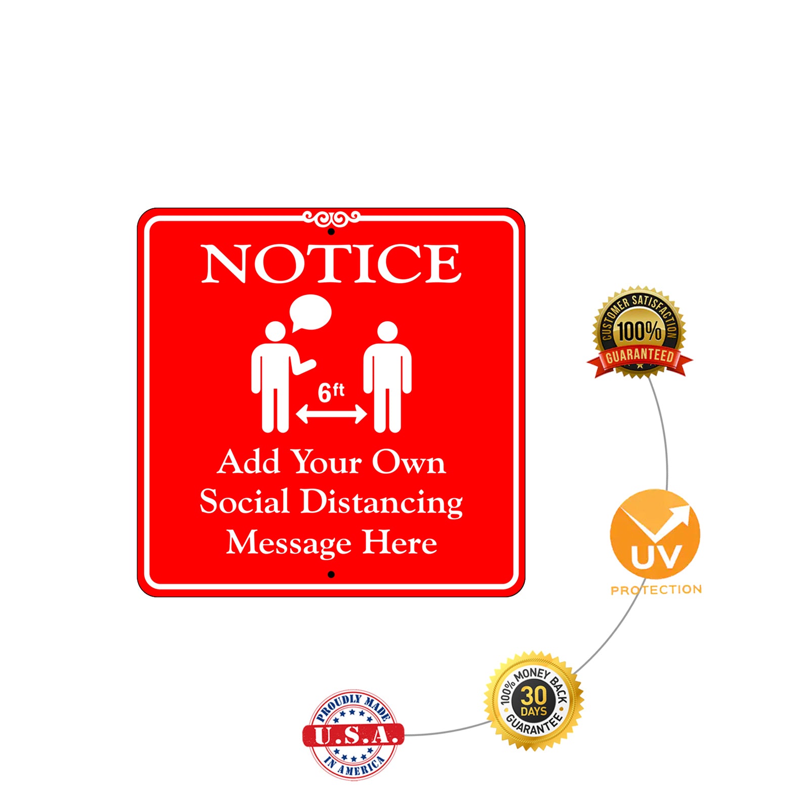 Notice Add Your Own Social Distancing Sign