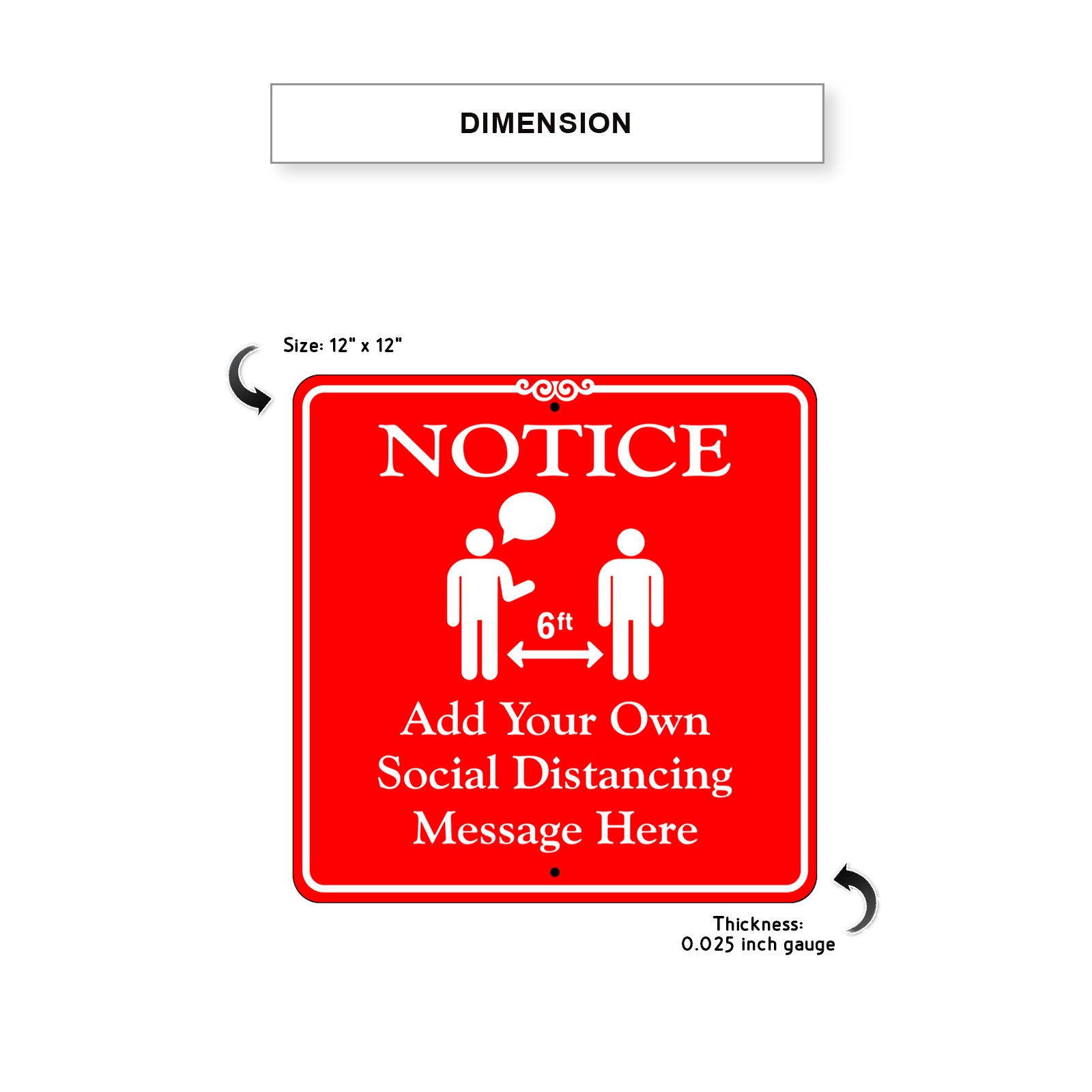 Notice Add Your Own Social Distancing Sign