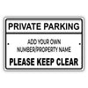 Private Parking Please Keep Clear Sign