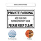 Private Parking Please Keep Clear Sign