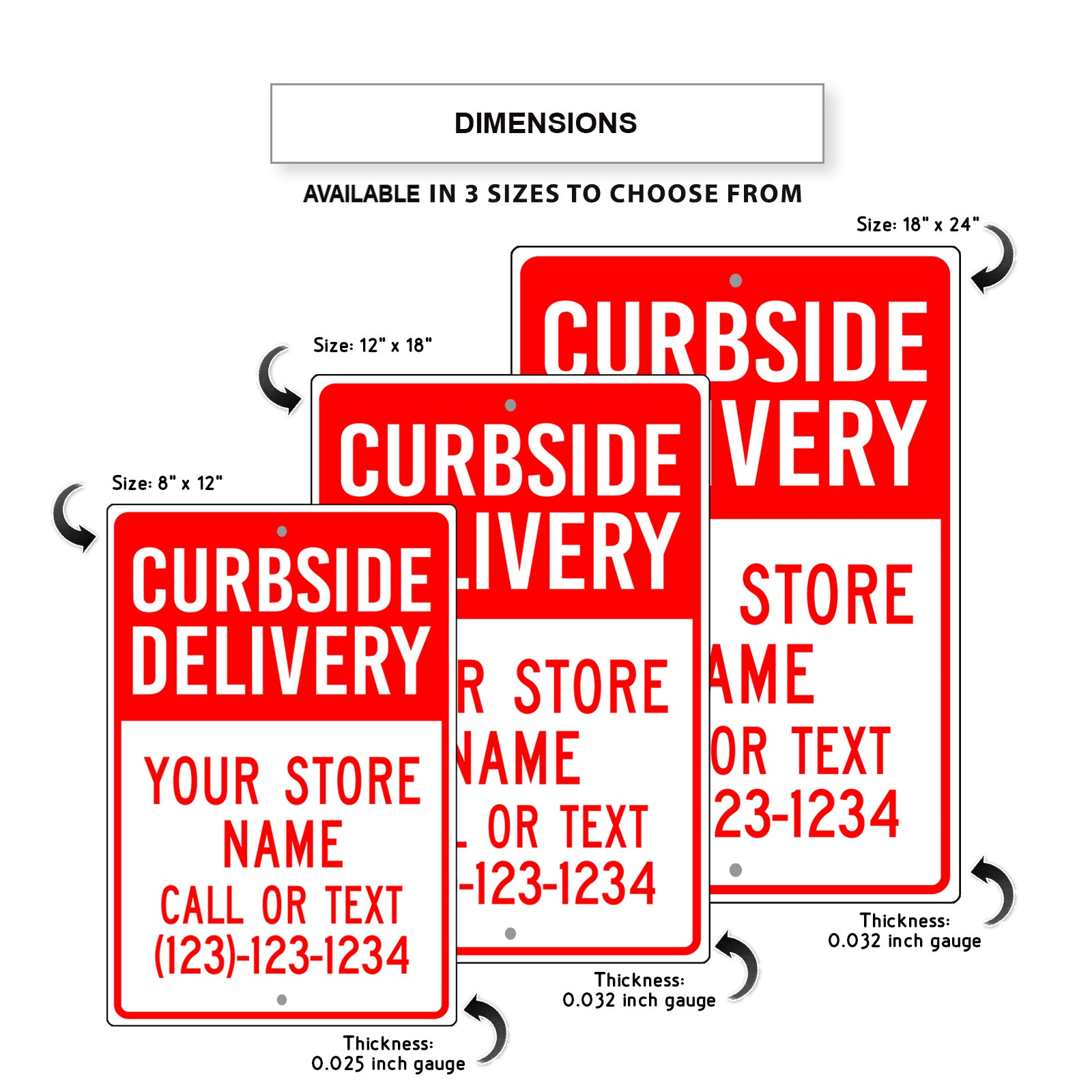 Curbside Delivery Sign