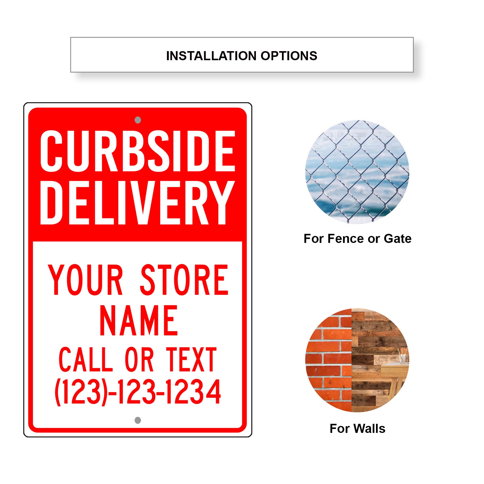 Curbside Delivery Sign