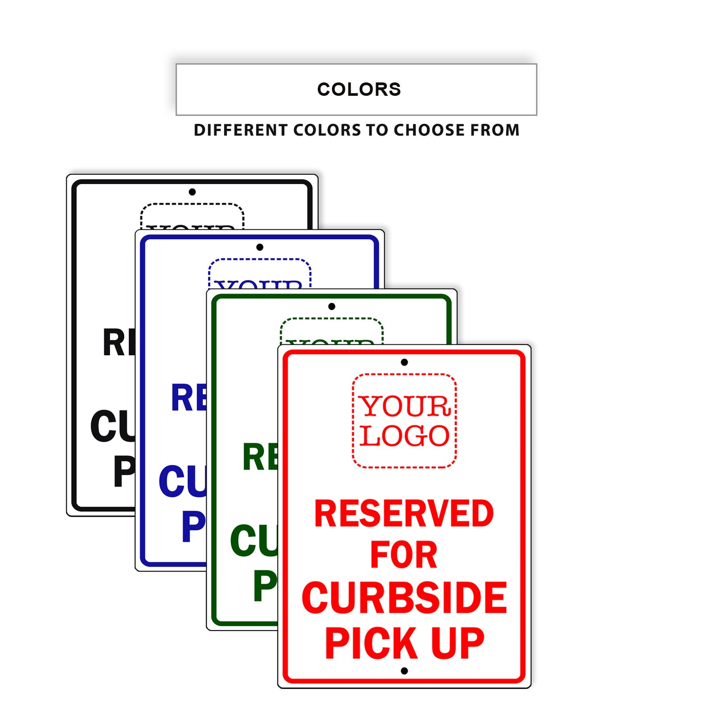 Reserved For Curbside Pick Up Sign