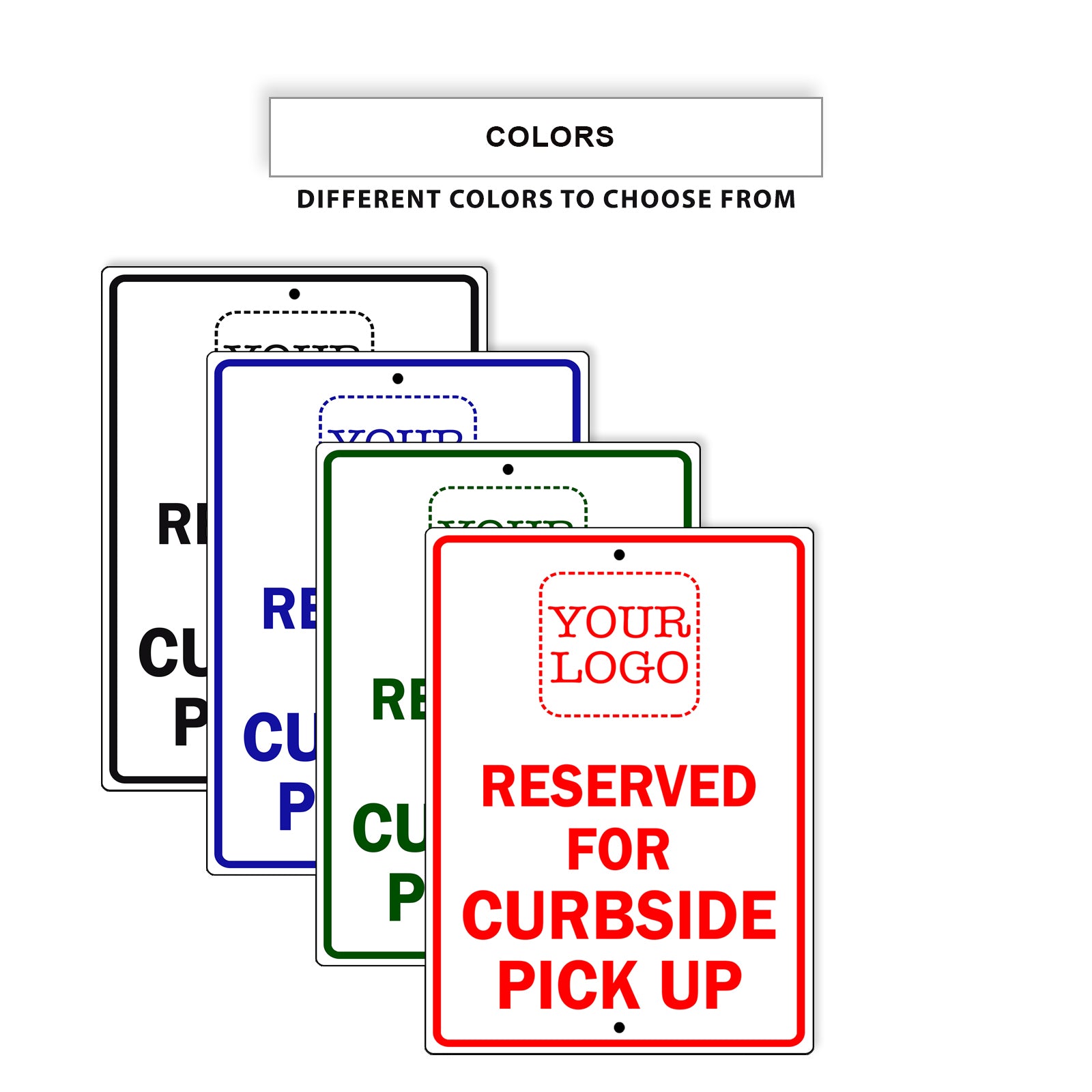 Reserved For Curbside Pick Up Sign