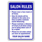 Salon Rules Sign