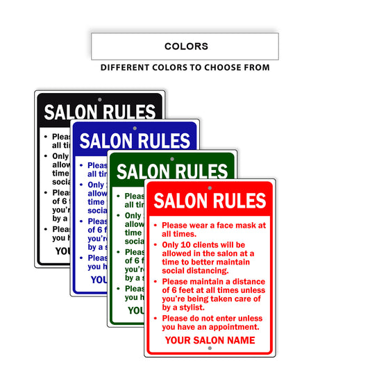 Salon Rules Sign