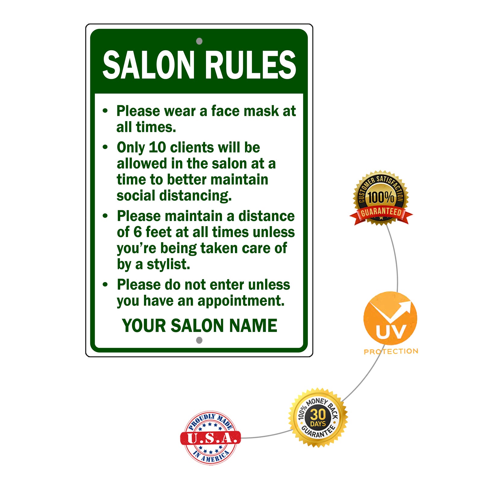 Salon Rules Sign