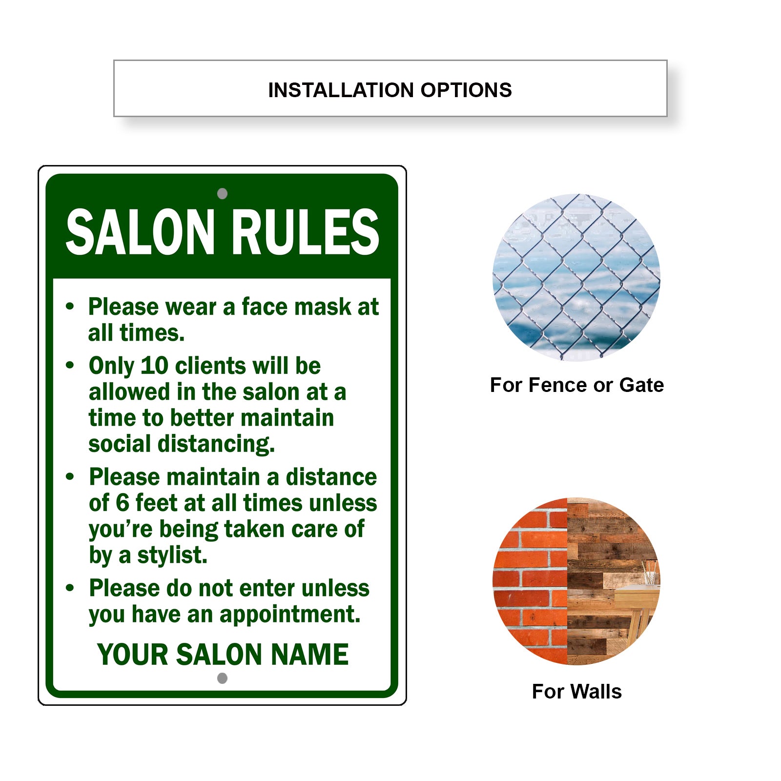 Salon Rules Sign