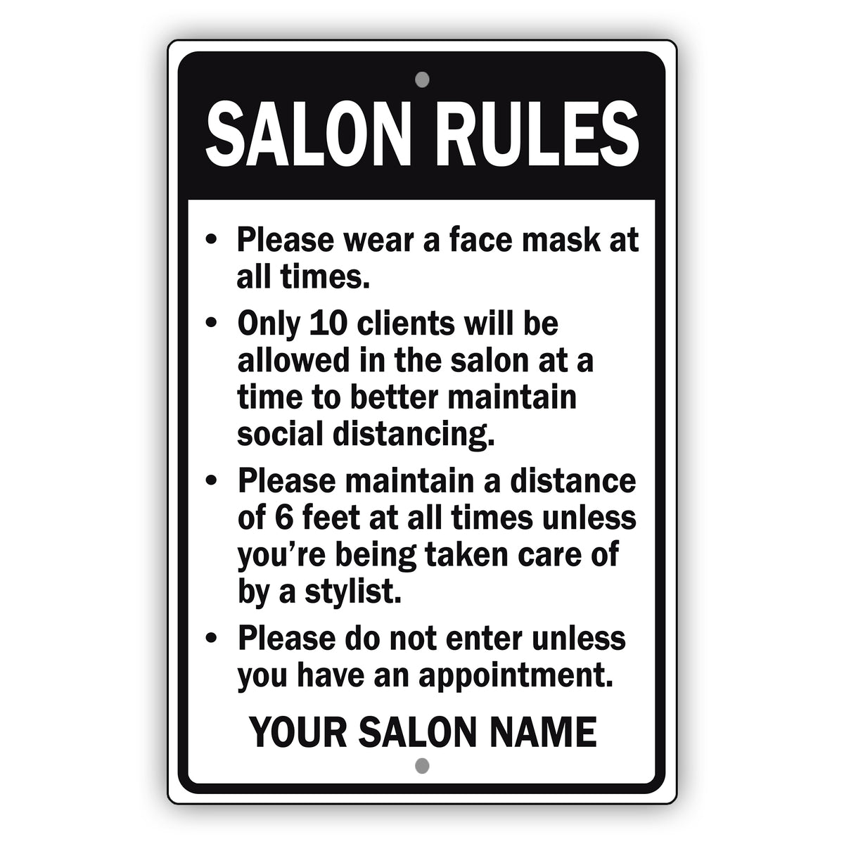 Lounge Rules. Sign Salon Rules Sign – Sign Fever