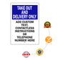 Take Out And Delivery Only Sign