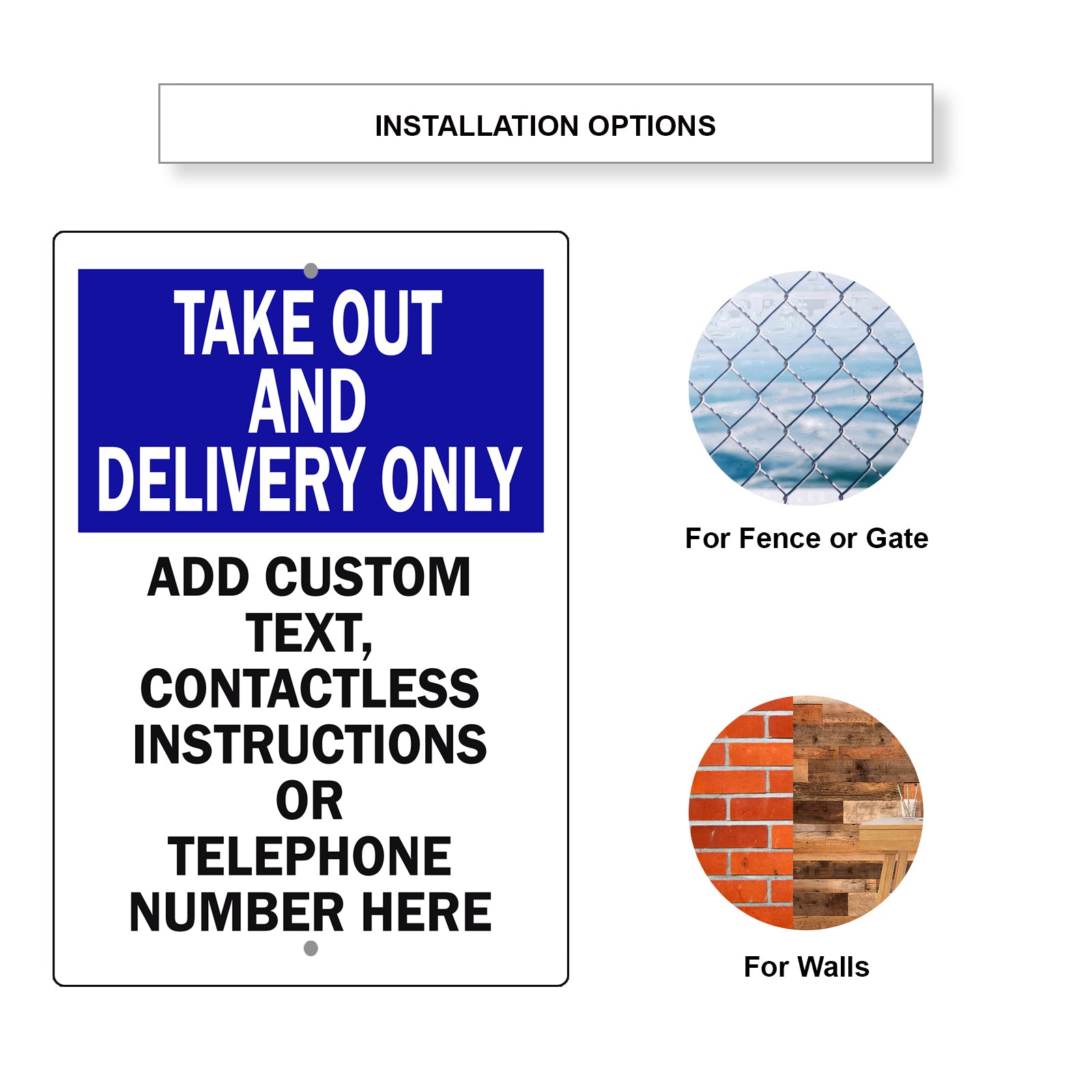 Take Out And Delivery Only Sign