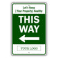 This Way Left Arrow Sign