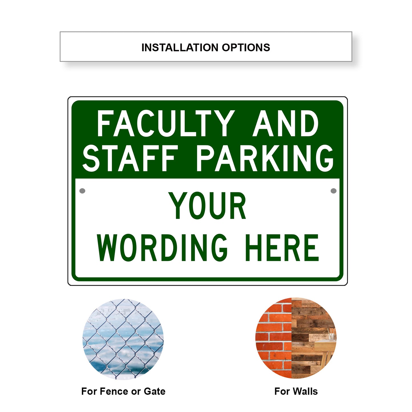 Faculty Amd Staff Parking Sign