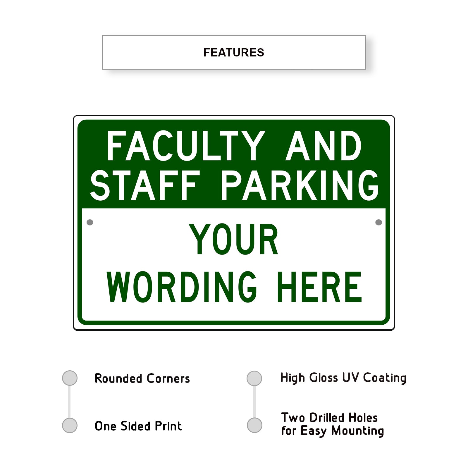 Faculty Amd Staff Parking Sign