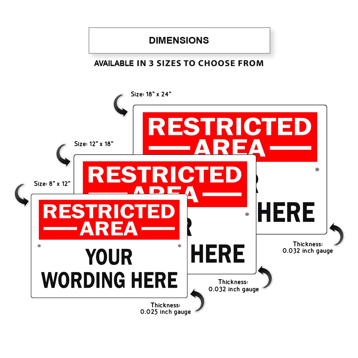 Restricted Area Your Wording Here Sign