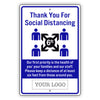 Thank You For Social Distancing Sign