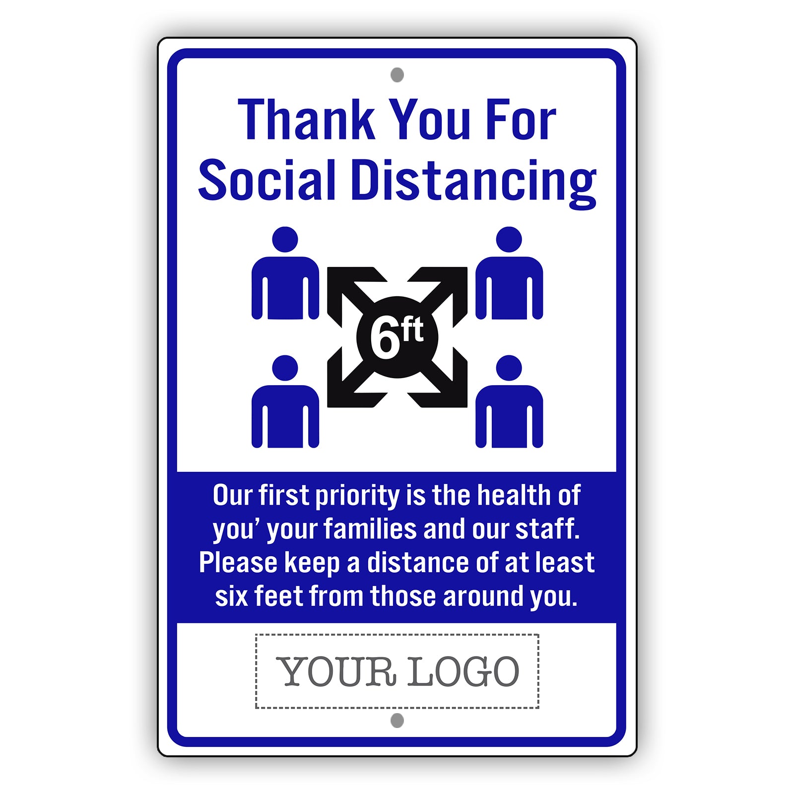 Thank You For Social Distancing Sign