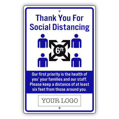 Thank You For Social Distancing Sign