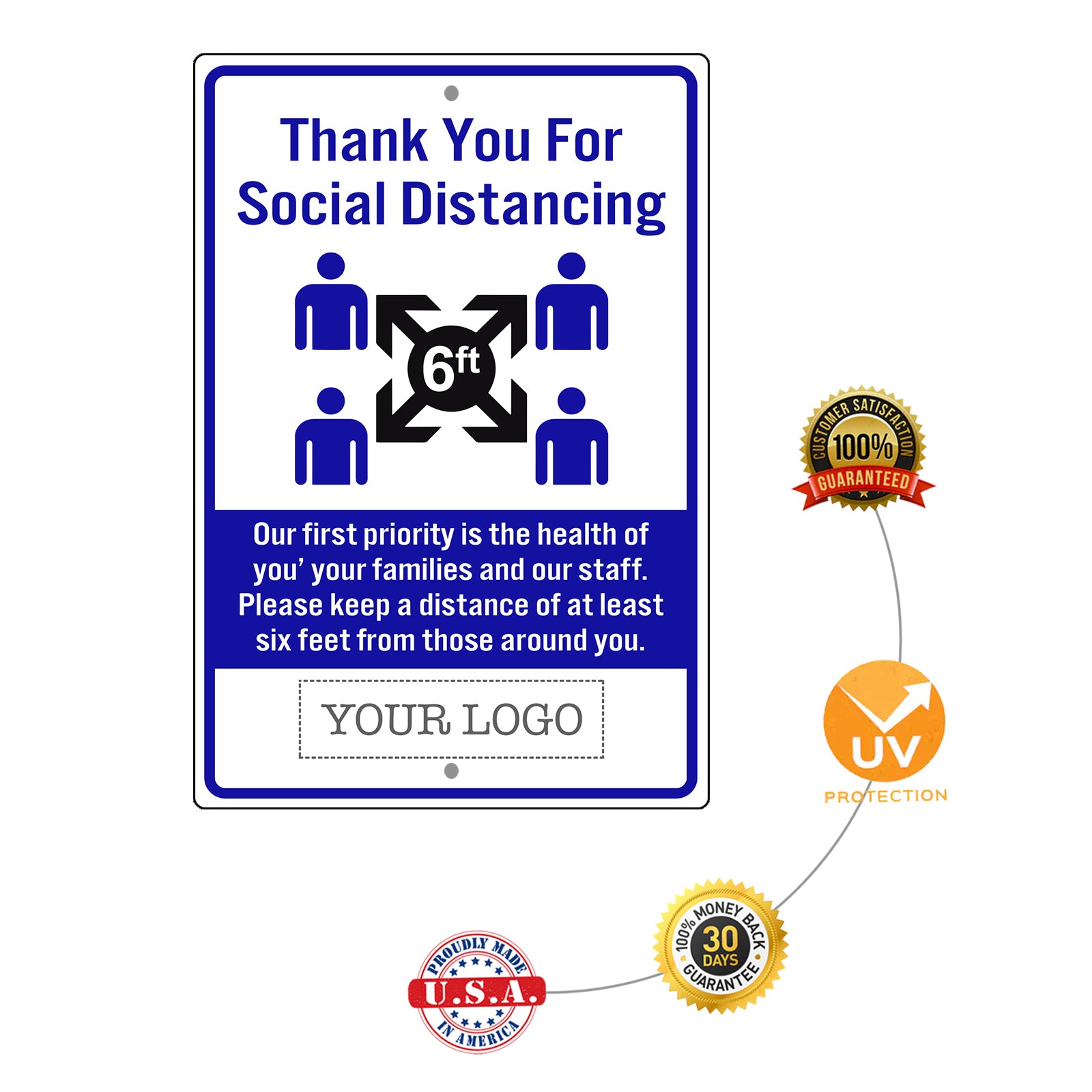 Thank You For Social Distancing Sign
