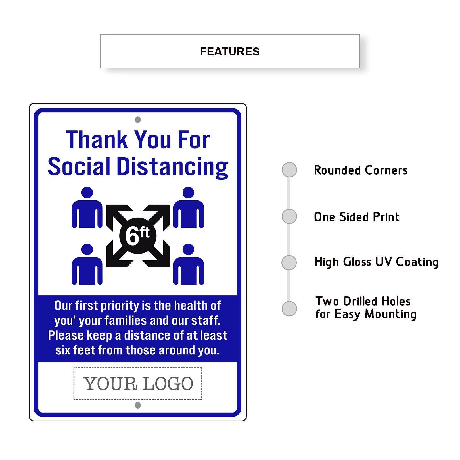 Thank You For Social Distancing Sign
