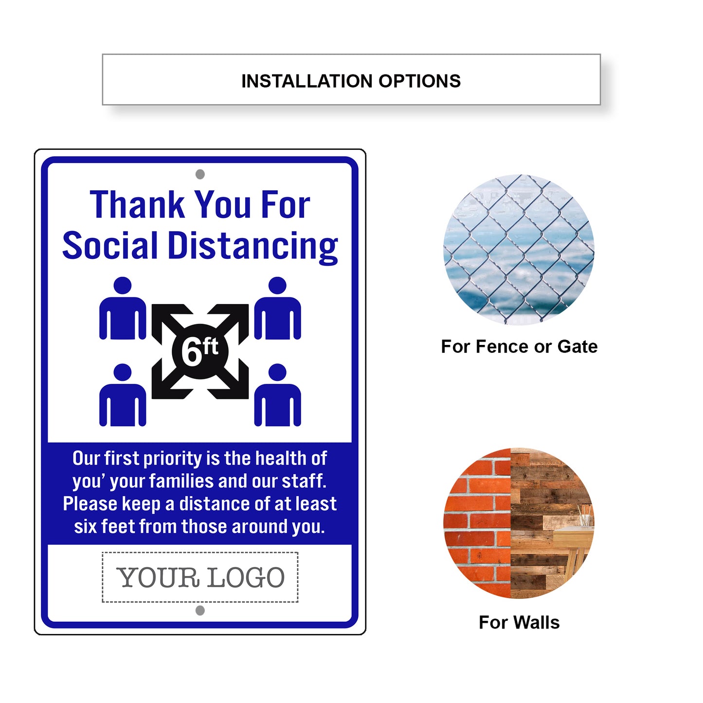 Thank You For Social Distancing Sign