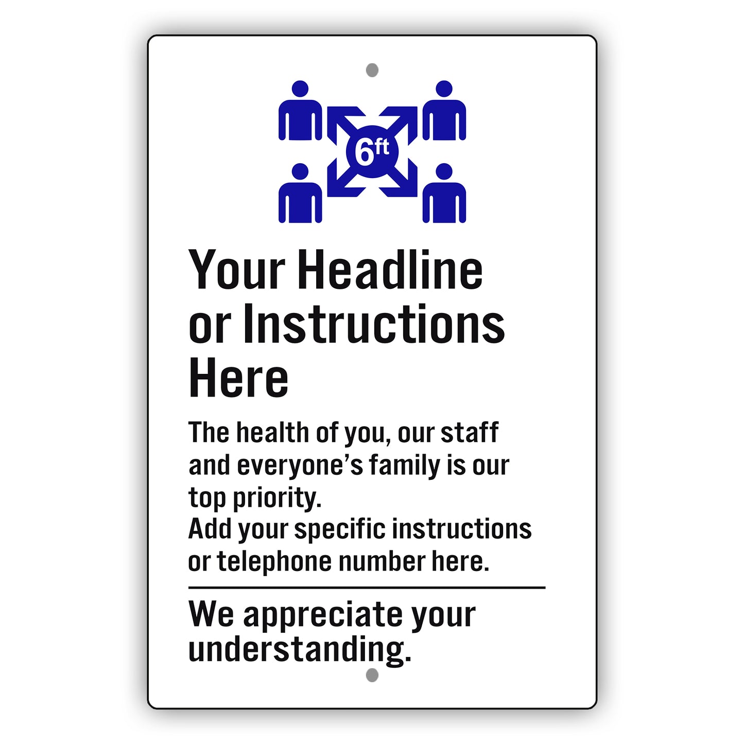Your Headline Or Instructions Here SignYour Headline Or Instructions Here Sign