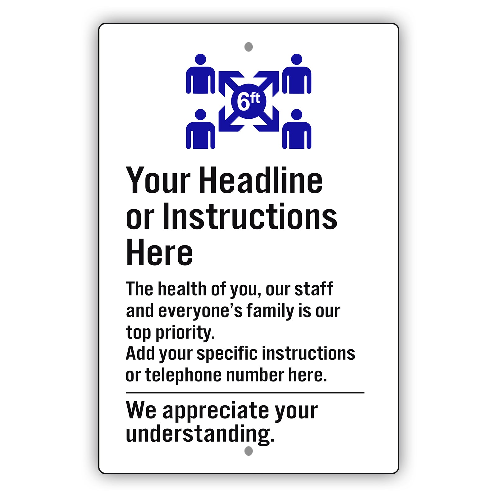 Your Headline Or Instructions Here SignYour Headline Or Instructions Here Sign