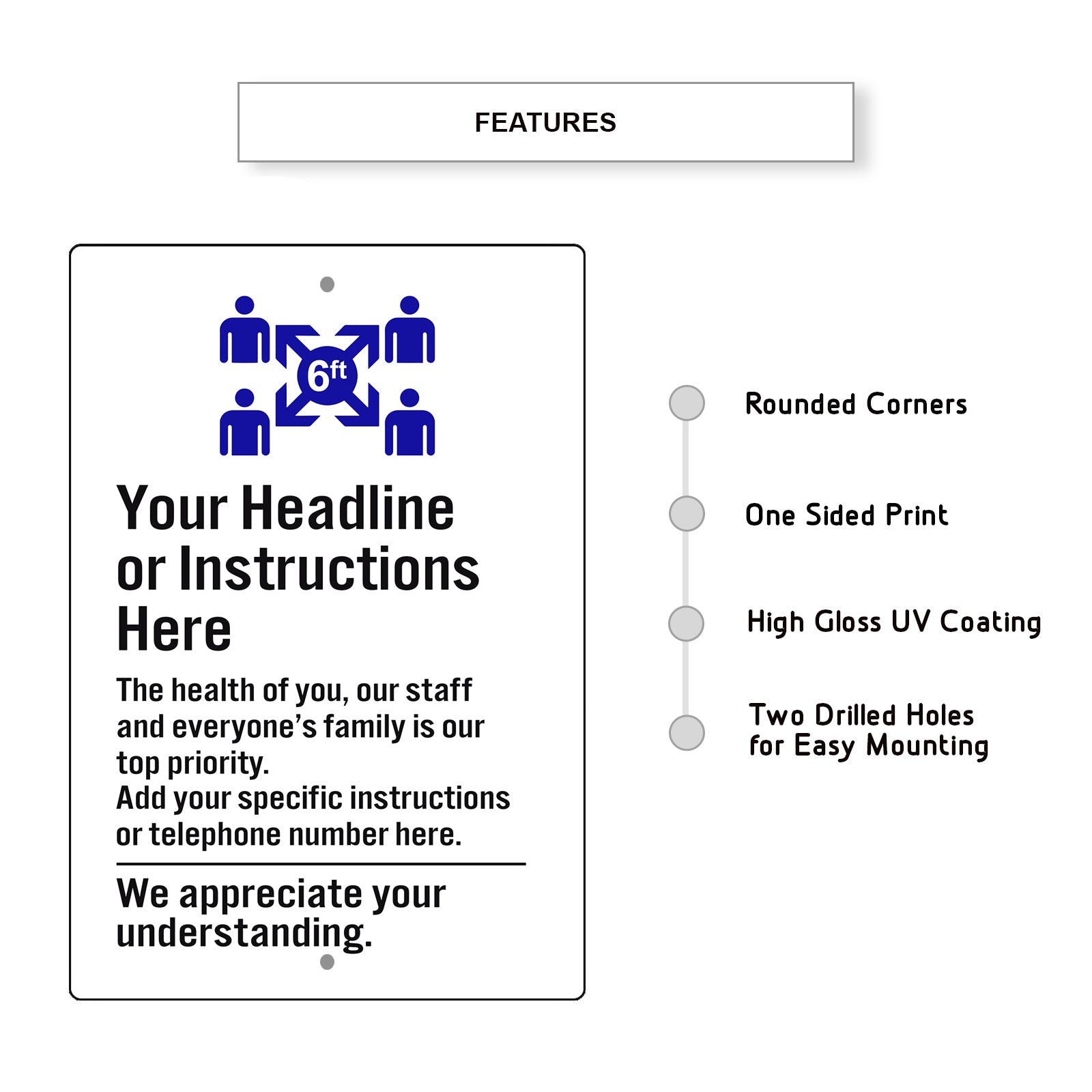 Your Headline Or Instructions Here Sign