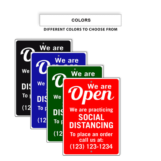 We Are Open Social Distancing Sign