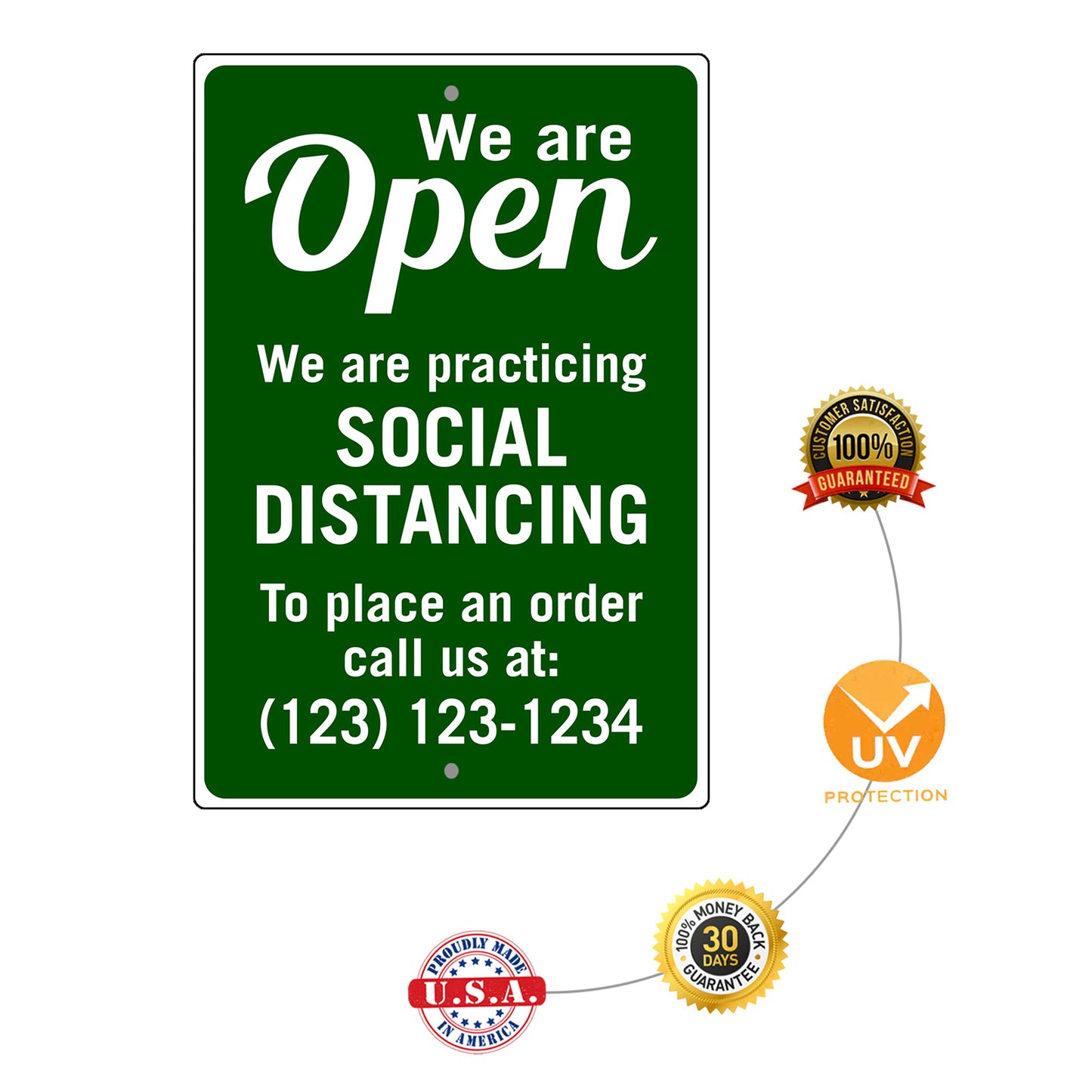 We Are Open Social Distancing Sign