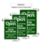 We Are Open Social Distancing Sign