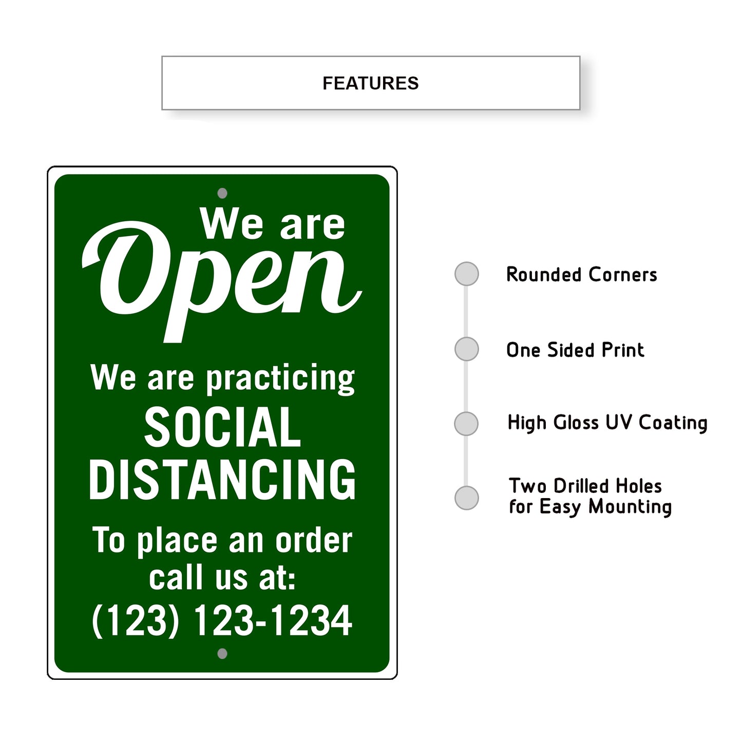 We Are Open Social Distancing Sign