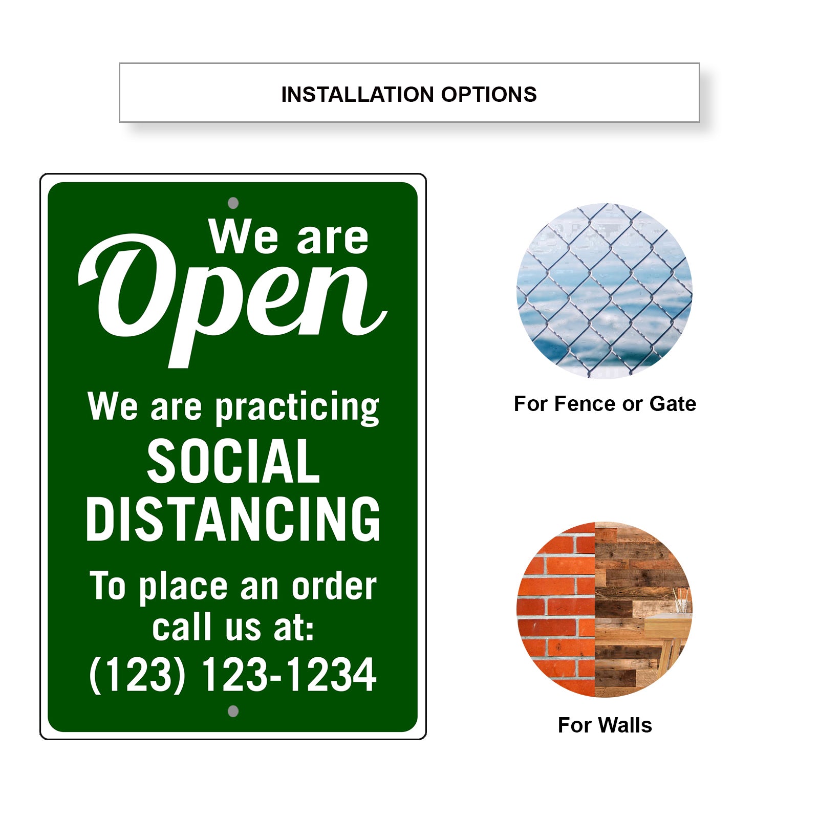 We Are Open Social Distancing Sign