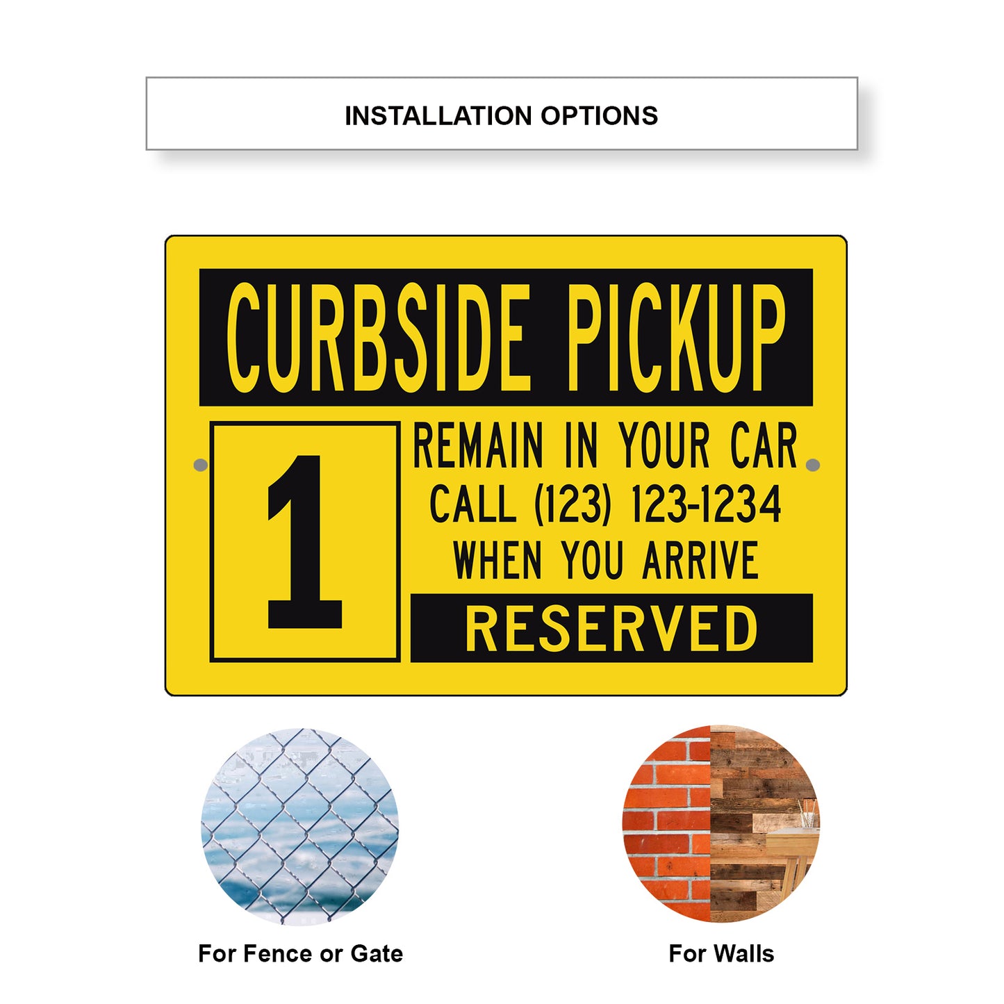 Curbside Pickup Reserved Sign