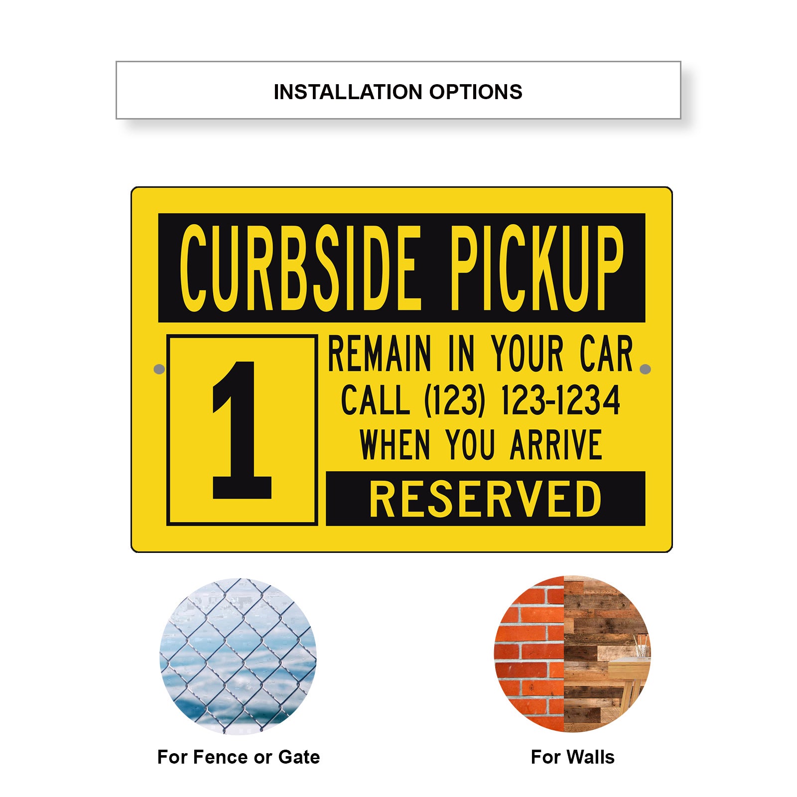 Curbside Pickup Reserved Sign
