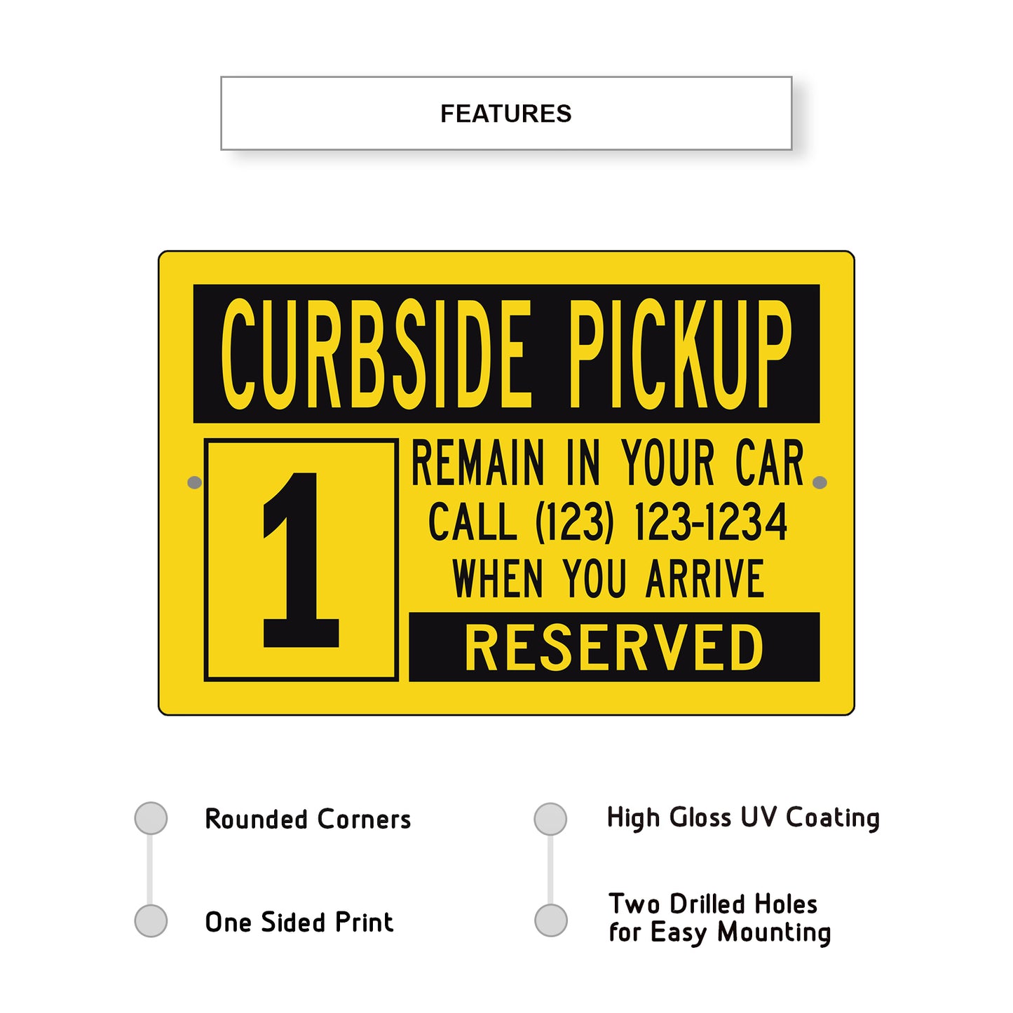 Curbside Pickup Reserved Sign