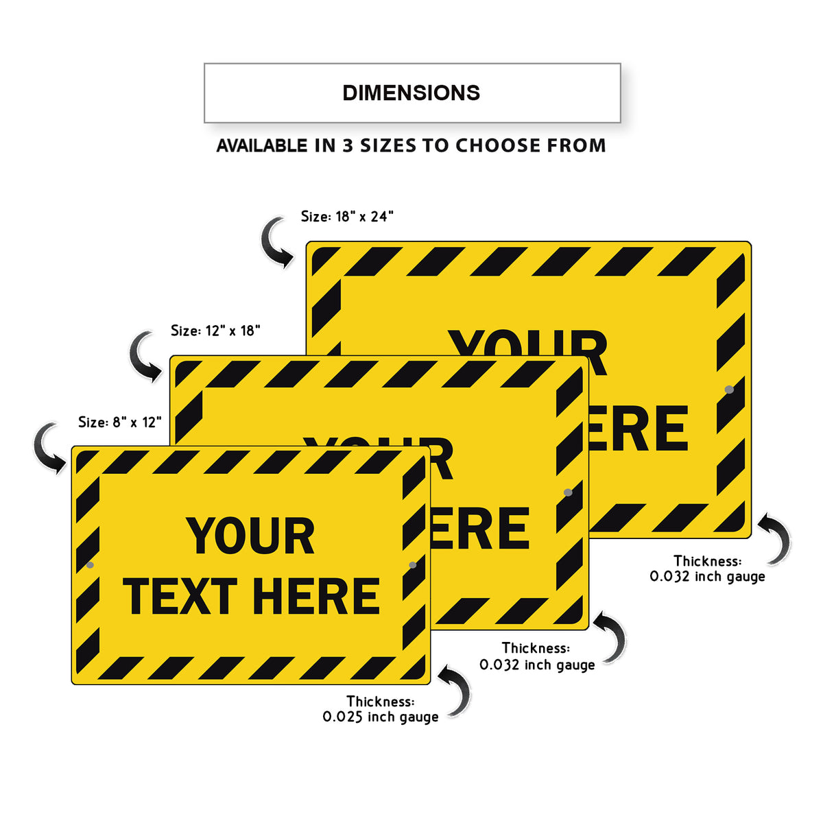 Sign Here Text Box Custom Sign Your Text Here Aluminum Metal Sign – Sign Fever
