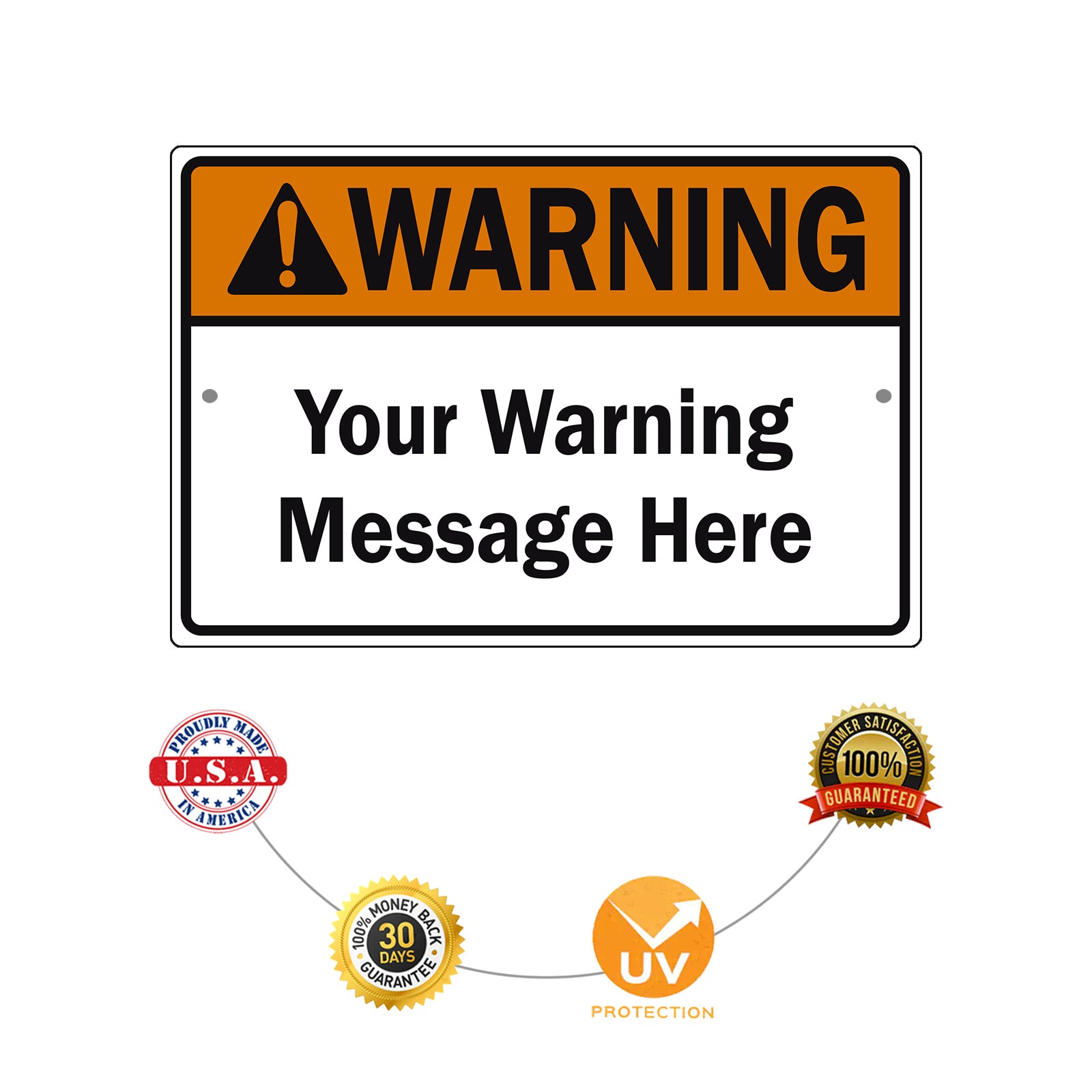 Warring! Custom Sign Your Warning Message Here Aluminum Sign – Sign Fever