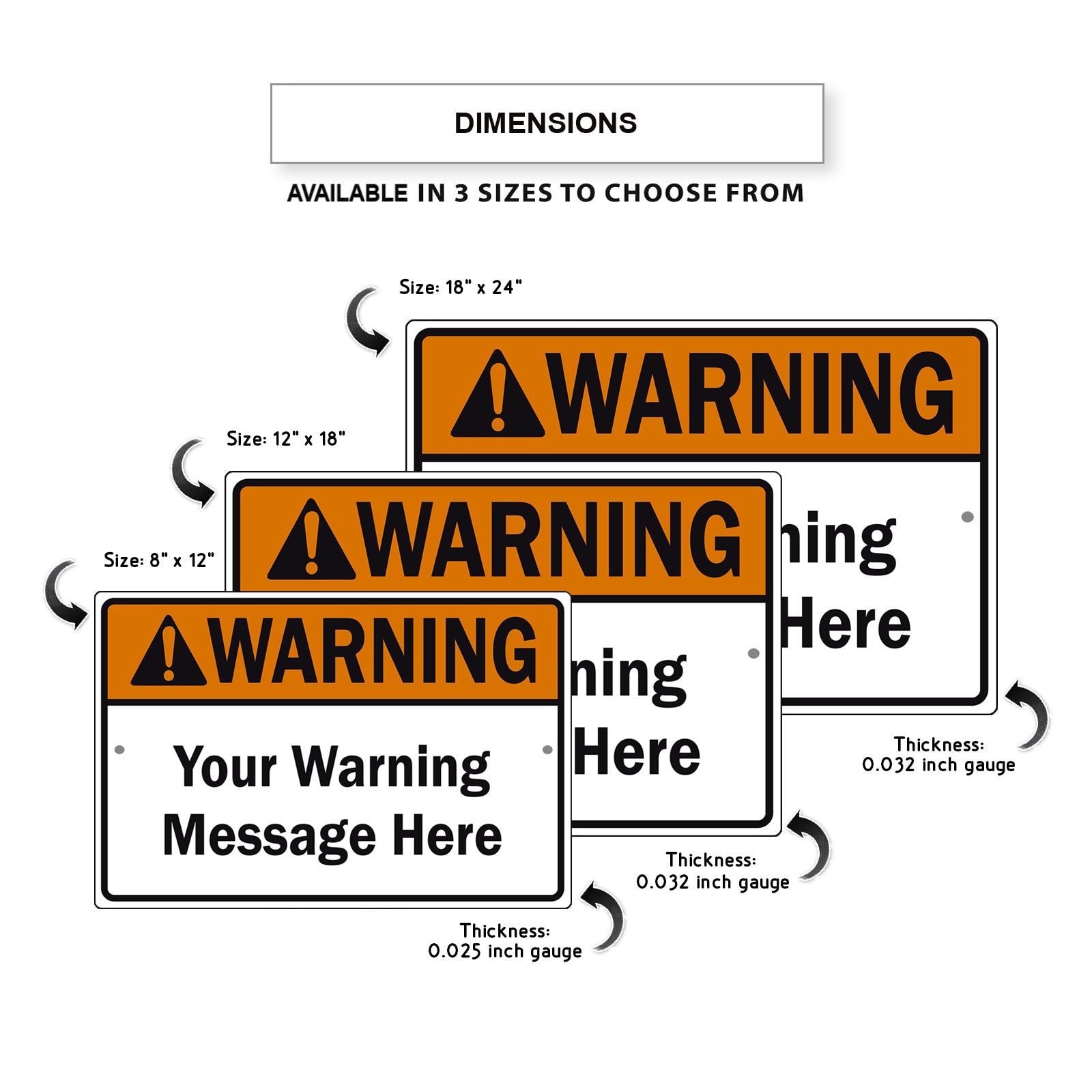 Warring! Custom Sign Your Warning Message Here Aluminum Sign – Sign Fever
