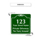 1 2 3 Your Street Name Private Driveway Sign No Turn Around (Front)/Private Driveway (Back)