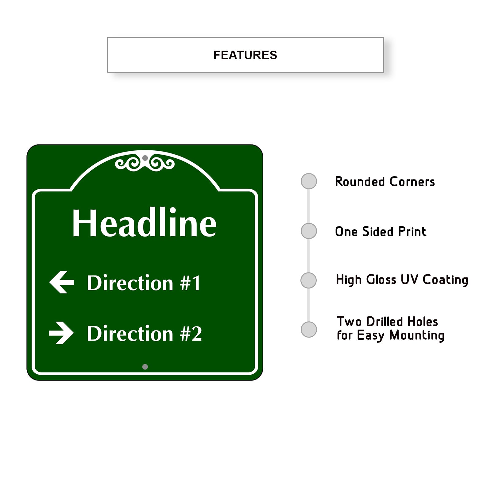 Headline Direction 1 and Direction 2 Sign - Sign Fever