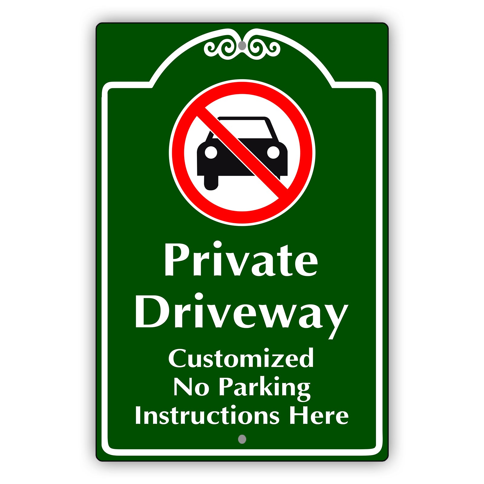 Private Driveway Customized No Parking Instructions Here Sign - Sign Fever