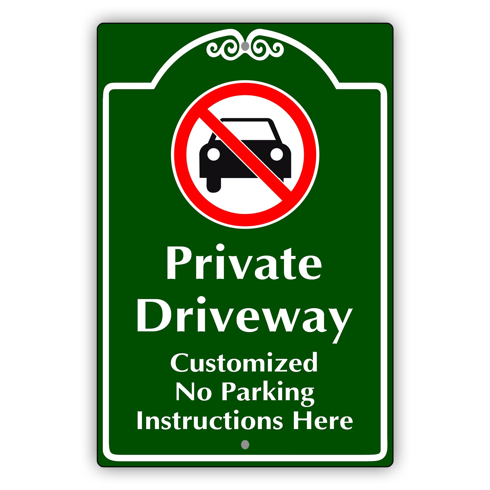 Private Driveway Customized No Parking Instructions Here Sign