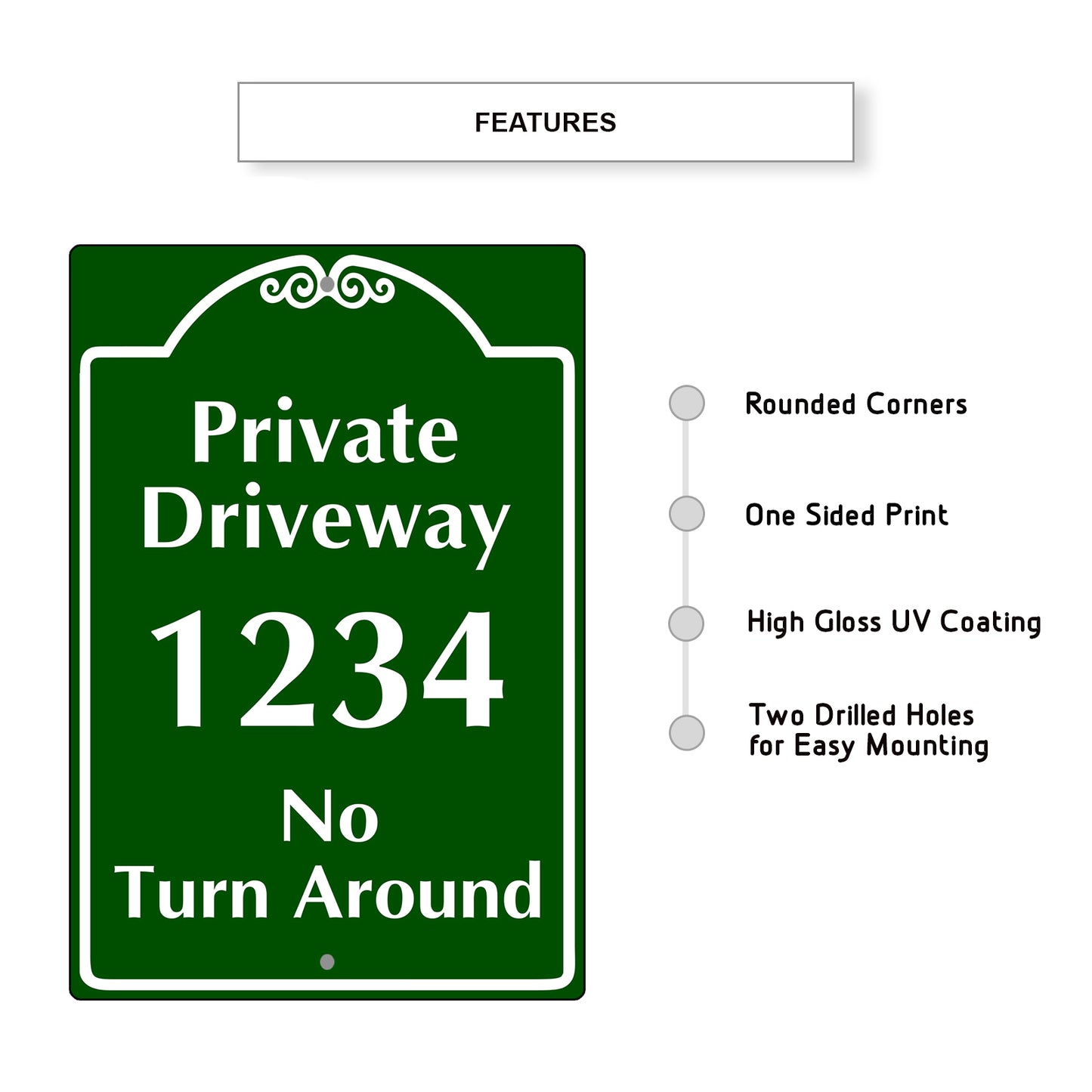 Private DriveWay 1234 Sign