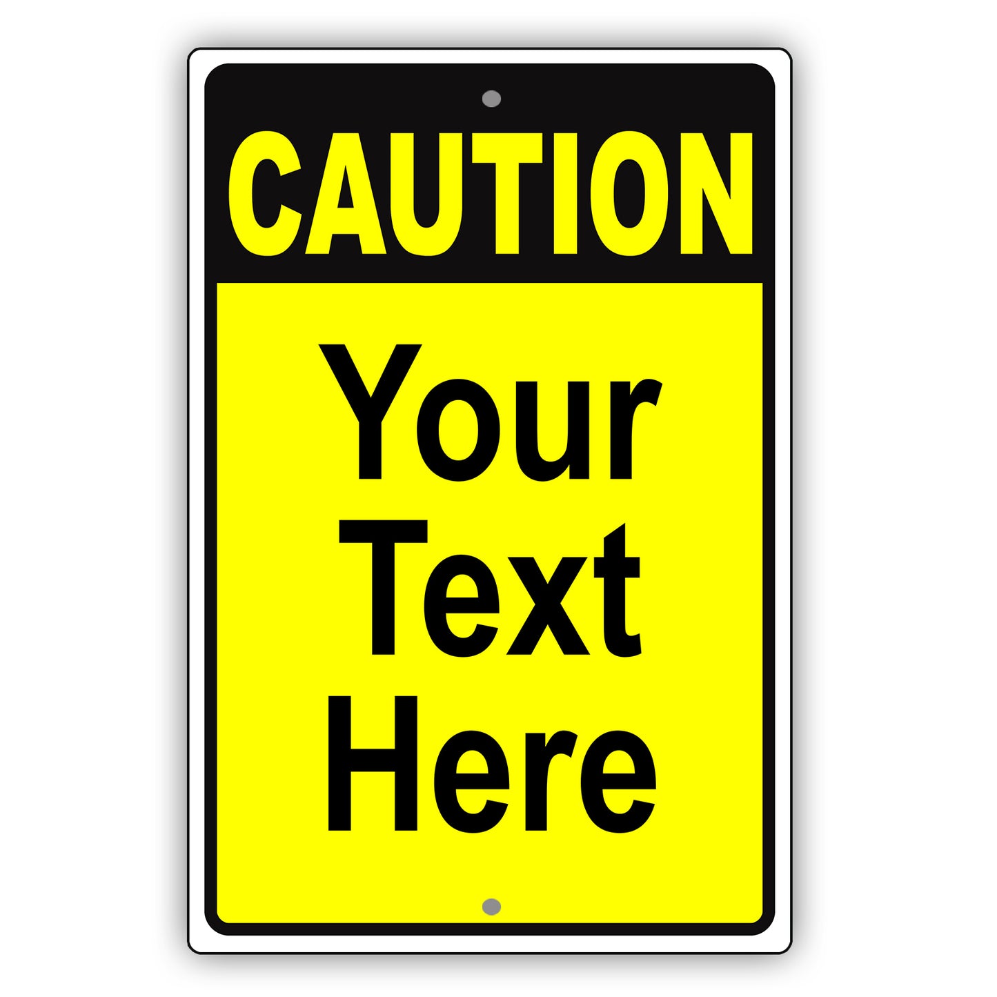 Caution Your Text Here Aluminum Metal Display Sign Plate