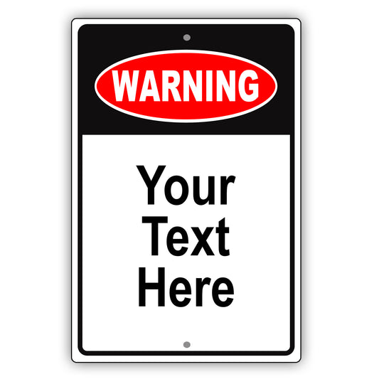 Warning Your Text/Image Here Aluminum Metal Display Sign Plate