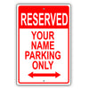 Reserved Your Name Parking Only Aluminum Metal Display Sign Plate