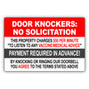 Door Knockers No Solicitation Sign